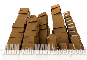 Huge piles of cardboard boxes