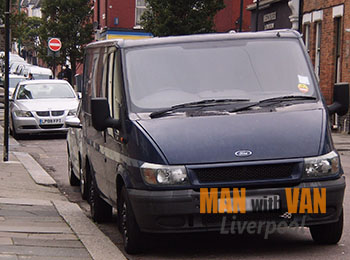 Blue van in Tuebrook